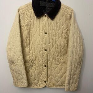 Barbour Cream Quilted Jacket with Black Collar